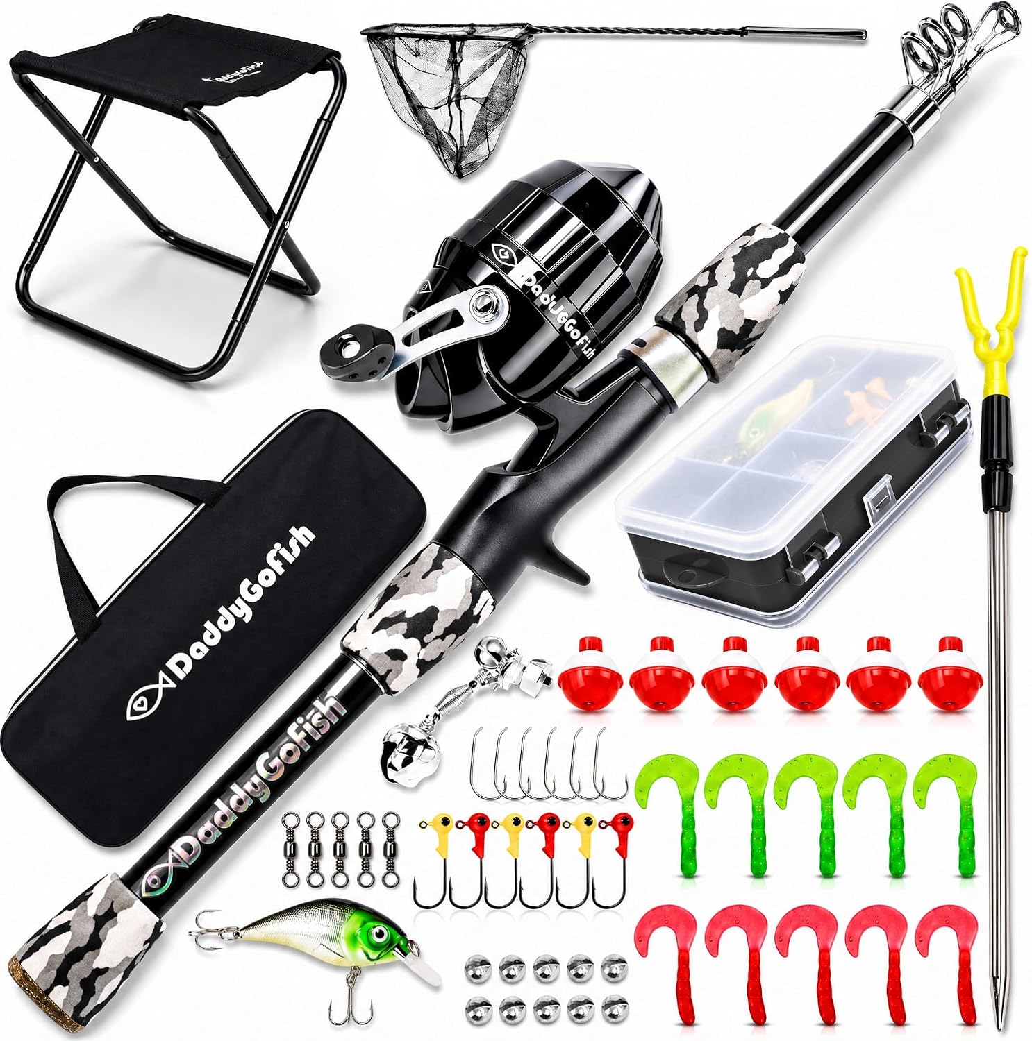 DaddyGoFish Kids Rod & Reel Starter Set