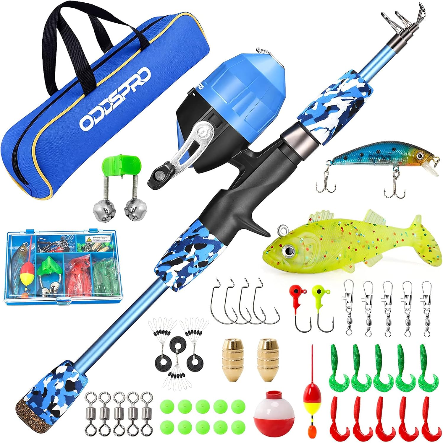 ODDSPRO Kids Telescopic Rod + Reel Kit