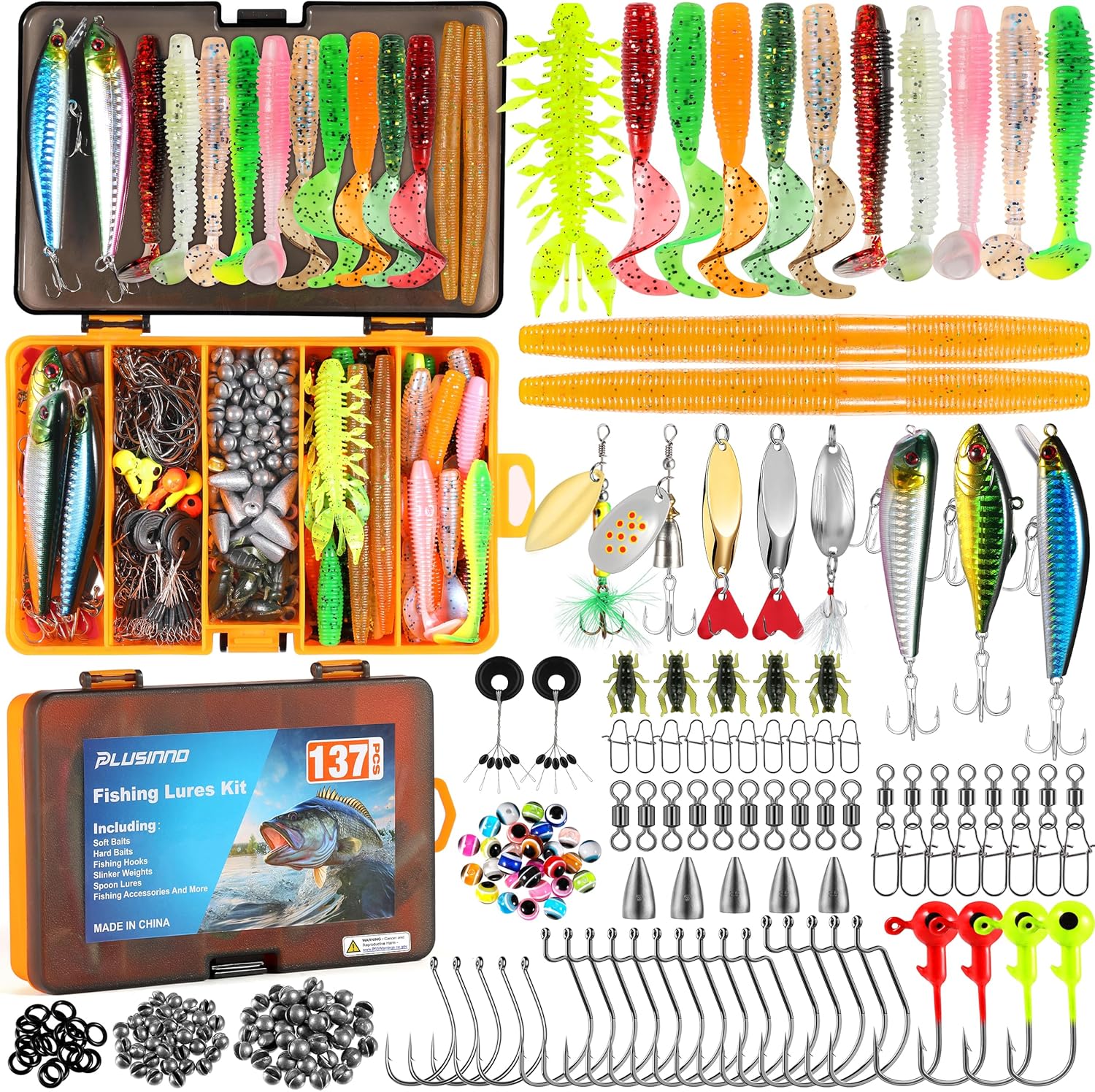 PLUSINNO 137pc Tackle Box Kit