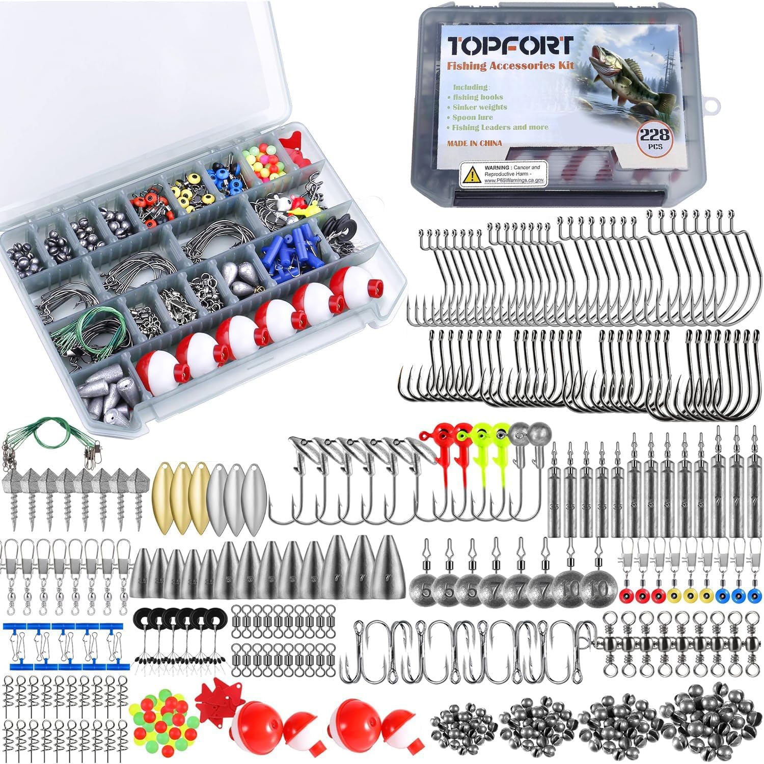 TOPFORT 187/343pc Fishing Accessories Kit