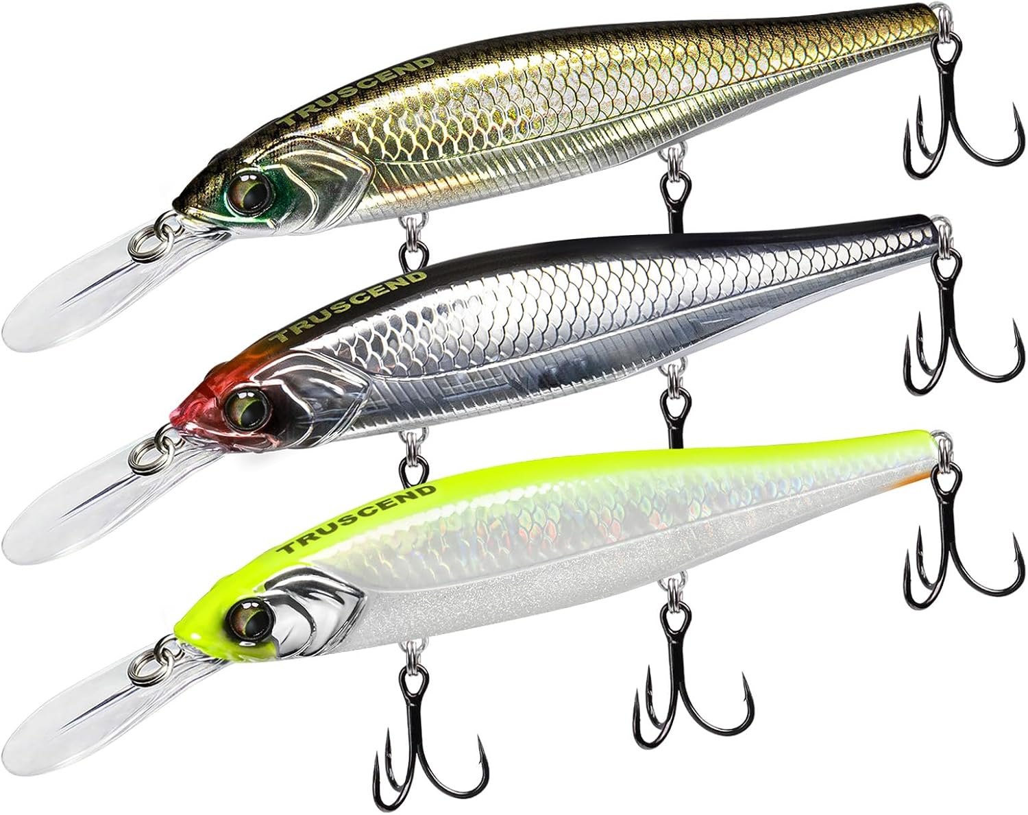 TRUSCEND Suspending Jerkbait Minnow (3-Pack)