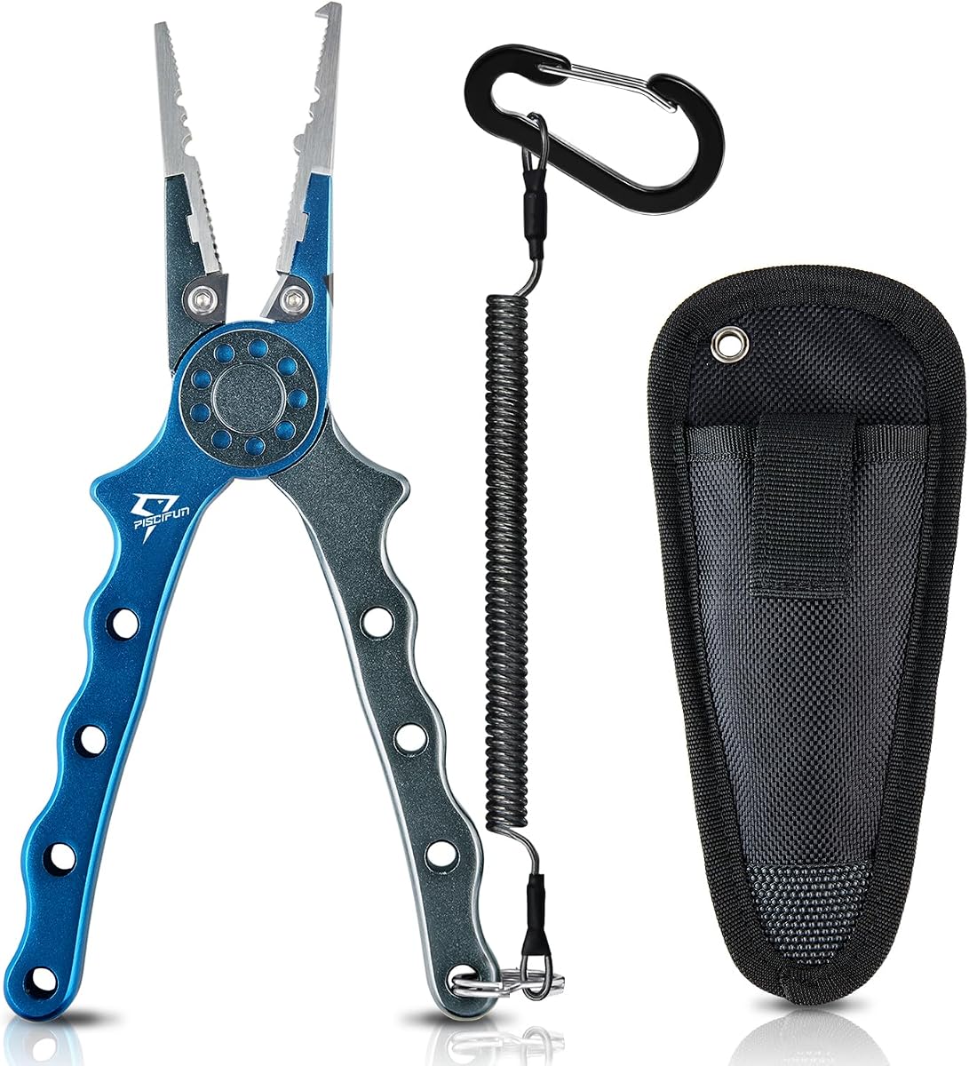 Piscifun Aluminum Fishing Pliers with Split Ring