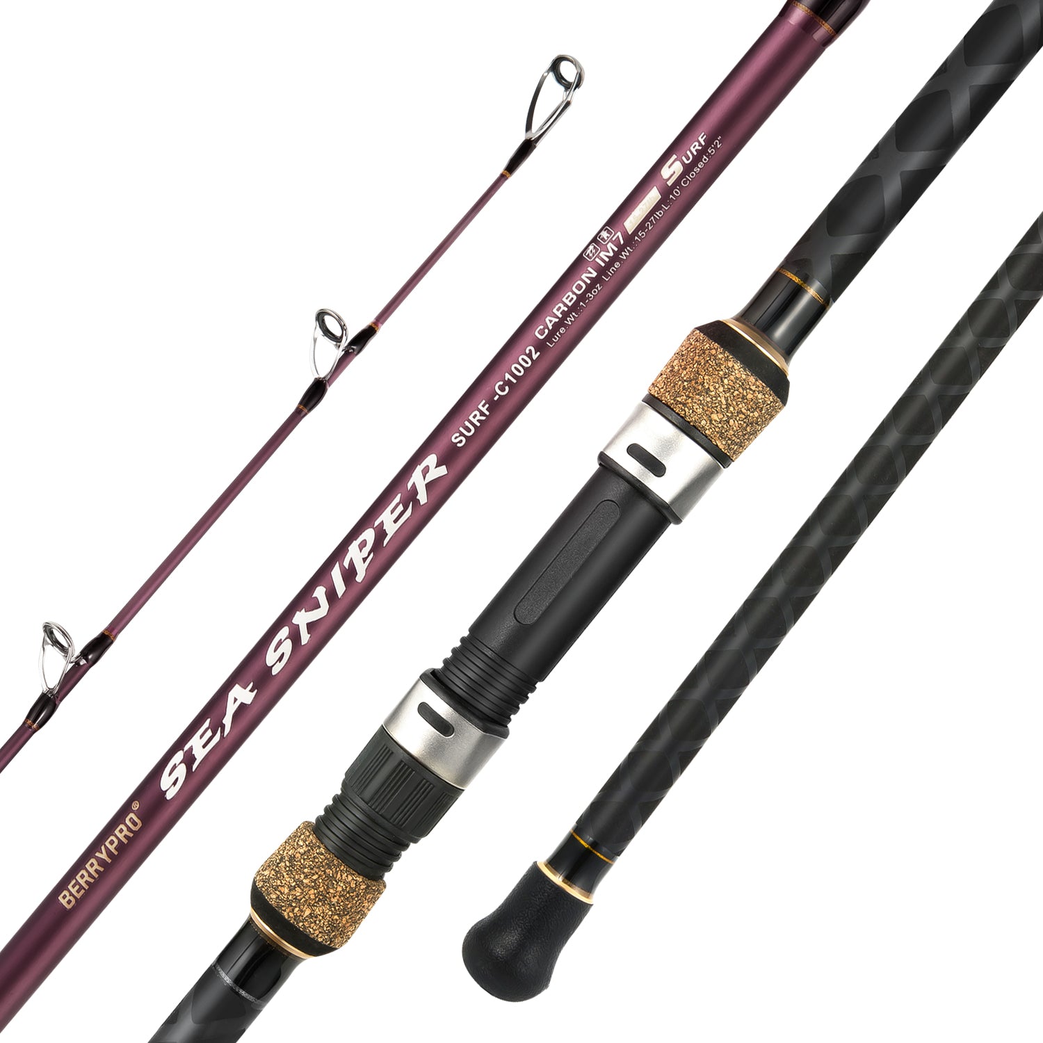 BERRYPRO Surf Spinning Rod (Full Carbon, Fuji Guides)