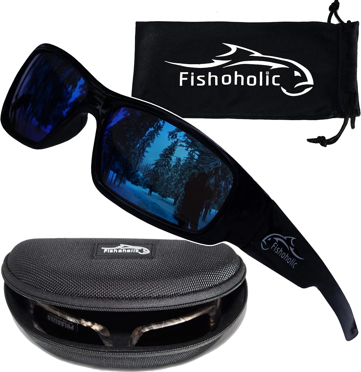 Fishoholic Polarized Fishing Sunglasses (with Hard Case)